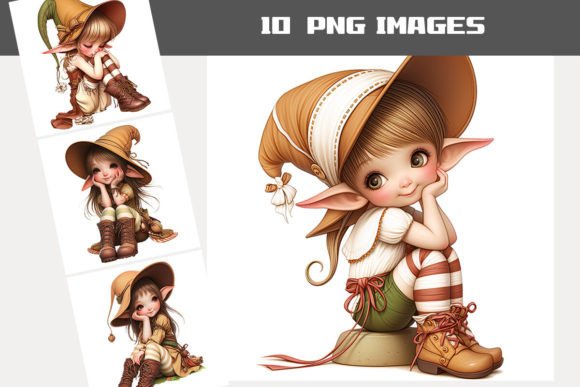 Download Cute Little Elves Clipart Bundle - Elves Collection