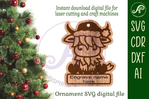 Download Highland Cow Christmas Ornament SVG - Christmas ornament svg Collection