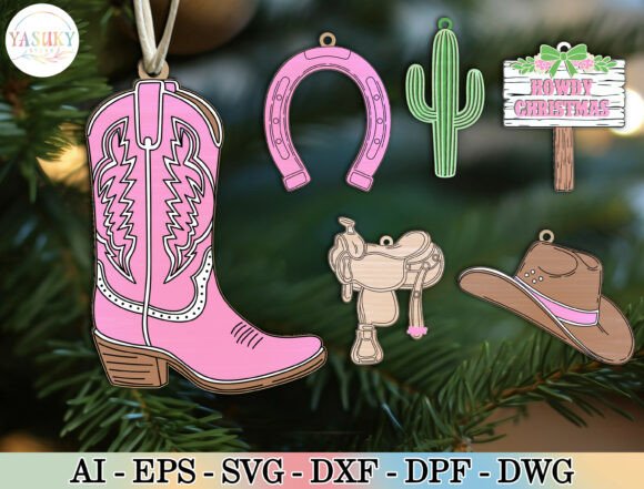 Download Western Christmas Ornament SVG Bundle - Christmas ornament svg Collection