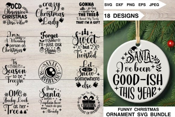 Download Funny Christmas Ornament SVG Bundle - Christmas ornament svg Collection