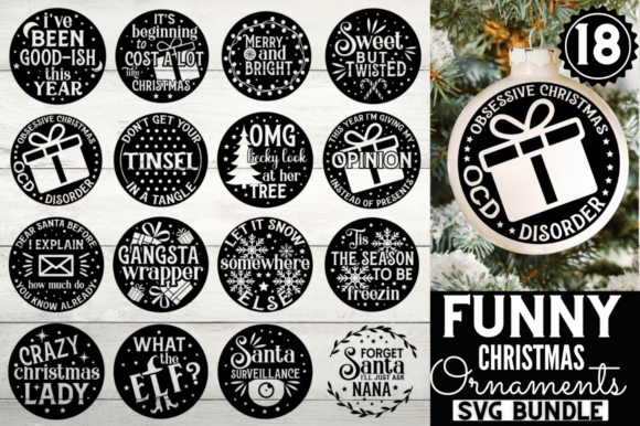 Download Funny Christmas Ornament SVG Bundle - Christmas ornament svg Collection